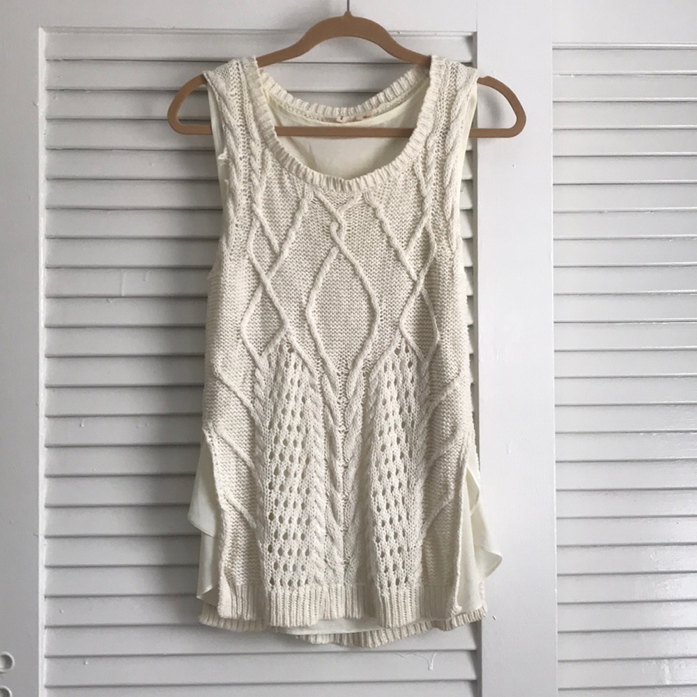 Cream sweater vest